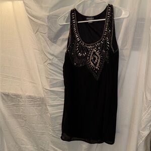 Angie Black Embellished Tank Top